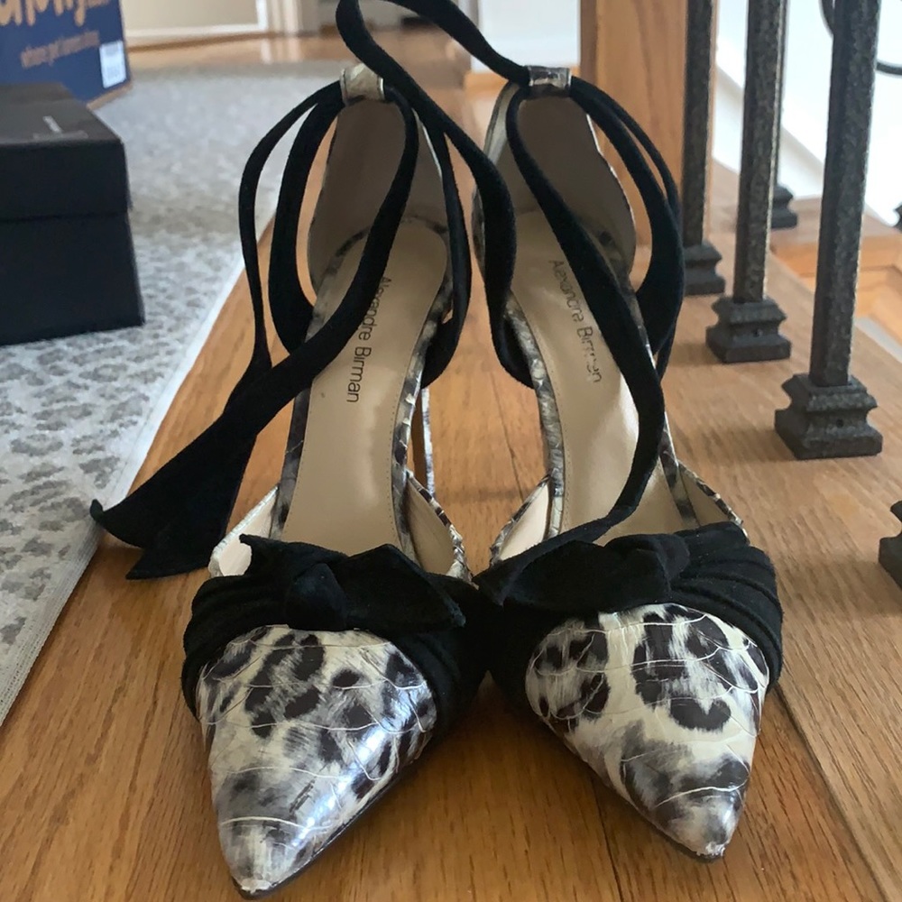 Leopard print python heels